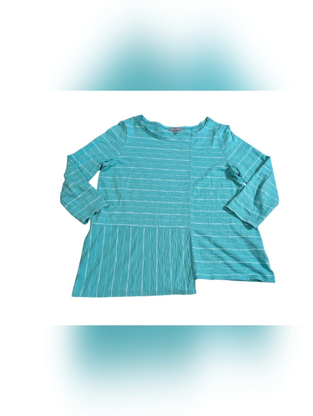 HABITAT Clothes to Live In Top Women's Small Green whith white Stripes Cotton